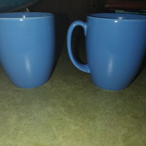 Set Of 2 Corelle Blue Stoneware 12 oz Mugs Cups Coffee Tea